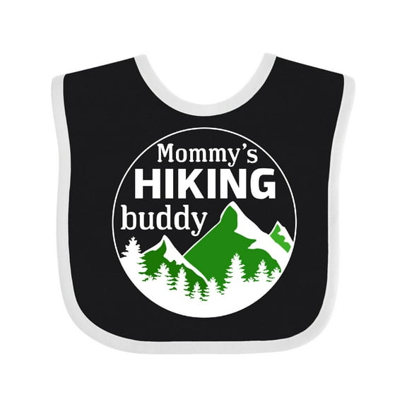 Inktastic Mommy's Hiking Buddy with Mountains and Trees Boys or Girls Baby Bib