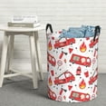 thumbnail image 6 of Naloa Fire Truck Large Laundry Basket Waterproof Round Collapsible Storage bin with Handles for Hamper Kids Room,Toy Storage, 6 of 6