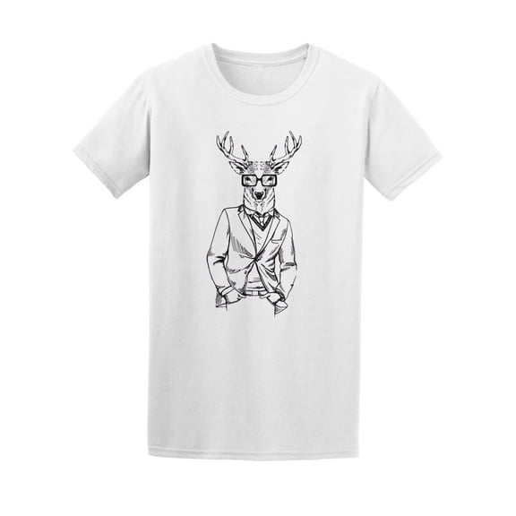 Retro Fashion Deer In Suit Tee Men's -Image by Shutterstock
