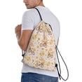 thumbnail image 3 of Kdxio Cute Bee Gnome1 Print Drawstring Backpack Bag,Waterproof Draw String Back Sack, Gym Drawstring Bags Swim Bag For Unisex, 3 of 9