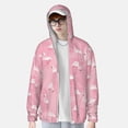 thumbnail image 4 of Easygdp Pink Flamingos and Flowers Lightweight Long Sleeve Sun Shirt Sports long-Sleeved Sun Protective Clothing, Quick Drying Breathable - Small, 4 of 9