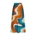 thumbnail image 4 of THDHVS Skirts for Women Trendy,Women's Skirts,Womens Casual High Waist Print A-line Long Maxi Skirt with Pockets Orange 5XL, 4 of 5