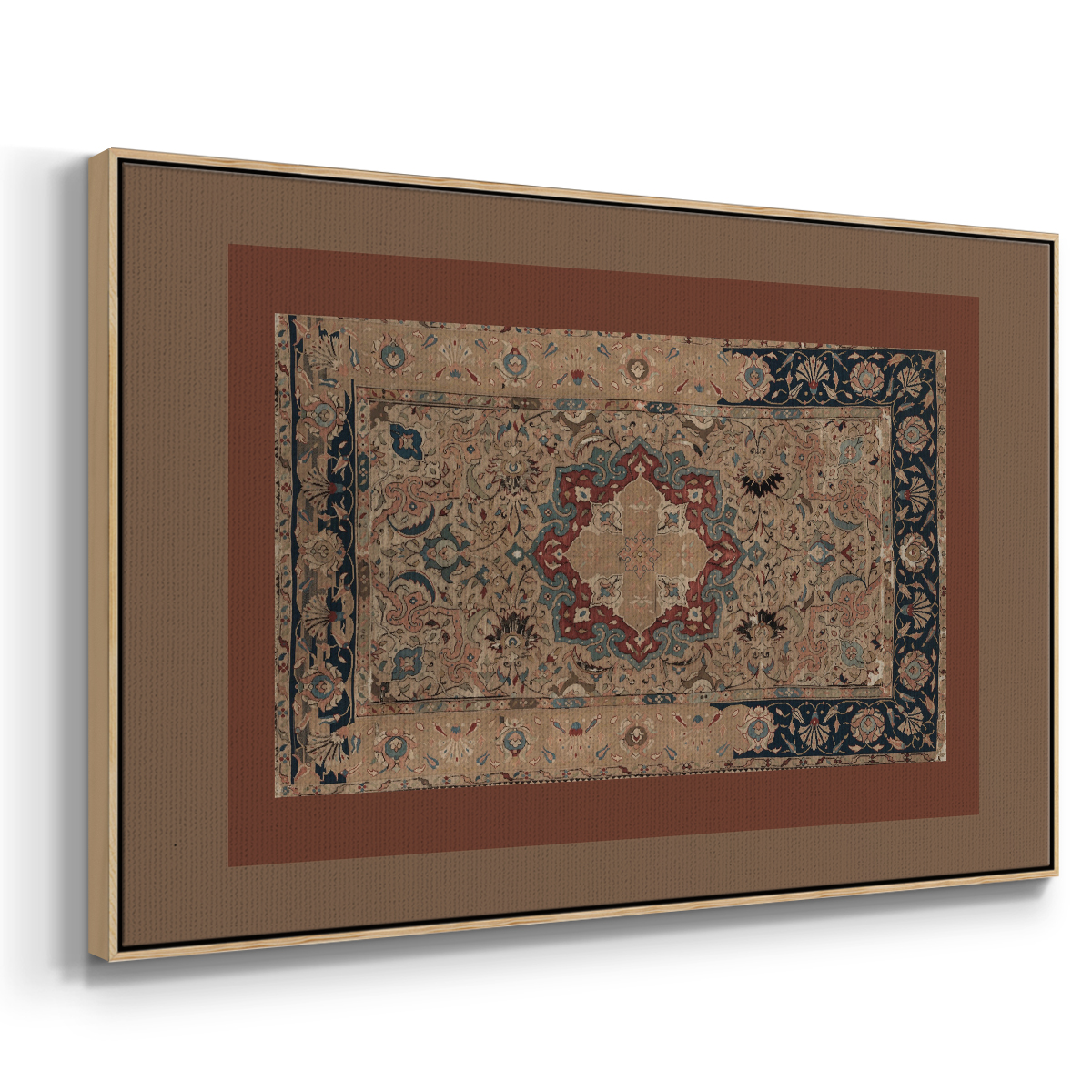 Vintage Abstract Print-XII Framed in Natural Wood Wood Gallery Wrapped Canvas 27 in. x 41 in.