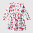 thumbnail image 2 of JUMEYU Little Girls Cotton Long Sleeve Floral Print Fall Casual Dress 2T 3T (White,2-3 Years), 2 of 8