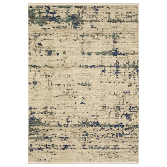 Woven Trends Essna - SOL08 - Modern Style, Abstract Pattern, Pet & Family Friendly, Living Room, Dining Room, Office, Low Pile Wool Area Rug in Beige - 10' x 13'