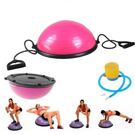 Ktaxon Fitness Blue Yoga Stability Balance Trainer Ball with Resistance Bands and Pump Exercise Workout Kit