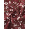thumbnail image 5 of DARING DIVA Floral Chiffon Smocked Waist Ruffled Dress L Burgundy, 5 of 6