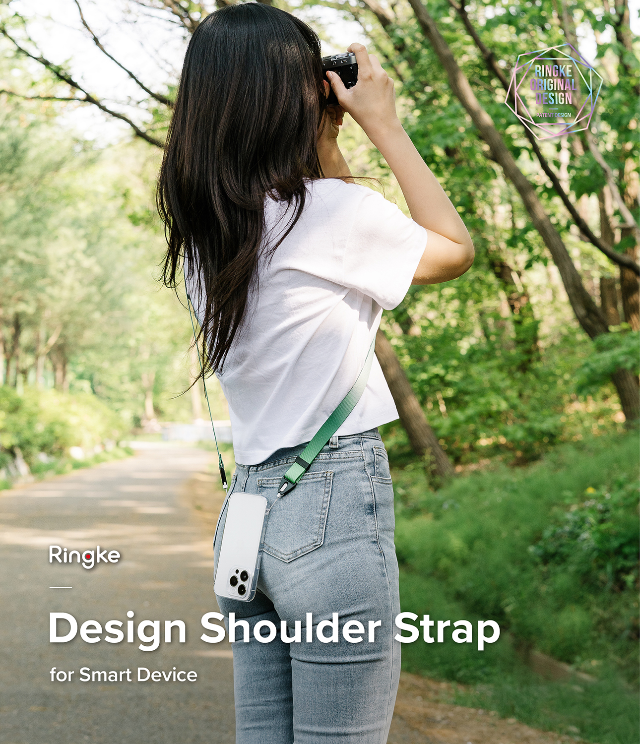 Ringke Shoulder Strap [Phone Lanyard] for Camera and Phone Strap, Designed For iPhone 17 Case Adjustable Sturdy Universal Crossbody Strap - Forest