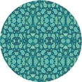 thumbnail image 1 of Ahgly Tapis Rond Lavable en Machine Intérieur Transitionnel Turquoise Vert, 3 Pieds Rond, 1 of 7