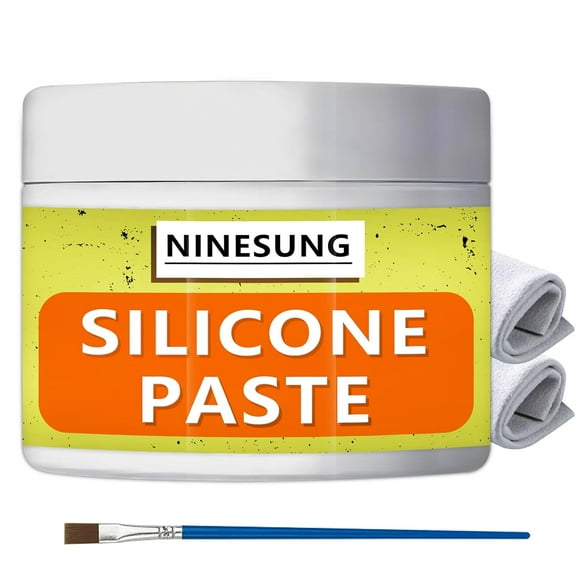 Silicone Paste, 100% Dielectric Grease with Brush and Towel, Universal Excellent Lubricant Silicone Grease for Marine, Auto, O Rings, Electrical Connectors (4 oz)