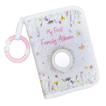 MOMOJIA Infant Keepsakes Photo Album Soft Fabric Baby Book with Chewable Teether Travel Friendly