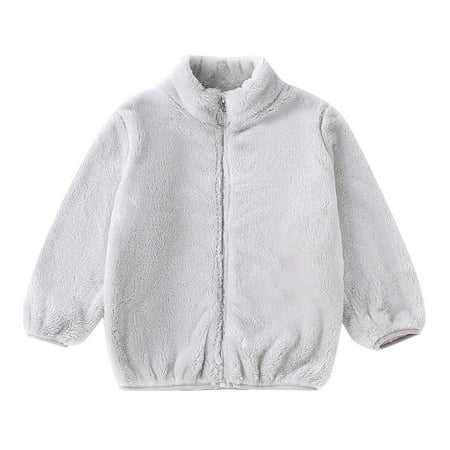

GDEGE Children Comfortable Coat Little/big Kids Boys and Girls Solid Color Zipper Long Sleeve Short Collar Winter Warm Coat Daily Outfits Children Casual Fashion Coat