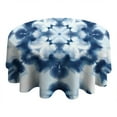 thumbnail image 4 of Blue White Tie Dye Mandala Pattern Round Tablecloth 60"x60",Wrinkle Wipeable Table Cloth for Kitchen Dining Room Picnic Patio Party, 4 of 6