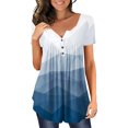 thumbnail image 1 of B91xZ Chemises pour Femmes Manches Courtes Décontractées Col Rond Pull, Bleu Foncé TTG, 1 of 4