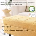 thumbnail image 4 of Storage bench end of bed ottoman, 43.3 inches entryway bench for living room Bedroom, linen yellow, 4 of 5