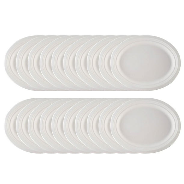 Platos Ovalados de Papel Desechables - Paquete de 20 Platos de 10