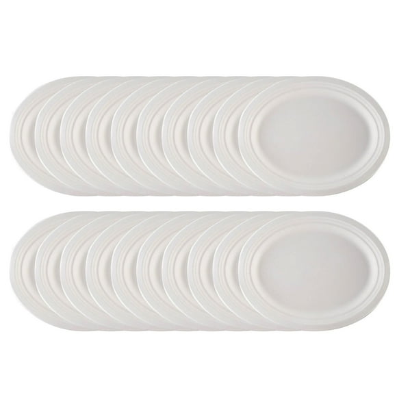 HBFAGFB 20-Pack Heavy Duty 10-Inch Disposable Oval Paper Dinner Plates for Party