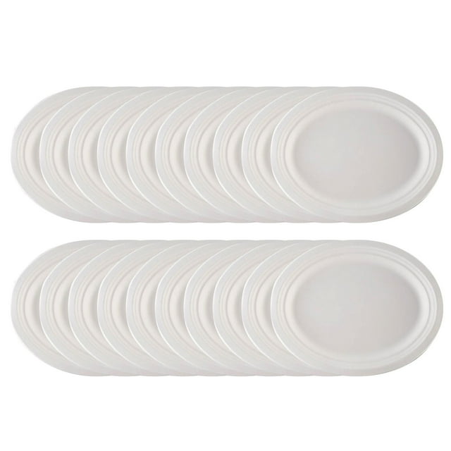 Vaisselle - Assiettes Ovales Jetables en Papier pour Usage Quotidien, Construction Robuste, Lot de 20