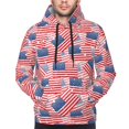 thumbnail image 4 of KLL America Flags Print Mens Hoodie Long Sleeve Casual Pullover Hooded Sweatshirt Fashion Drawstring Hoodies with Pocket-Medium, 4 of 6