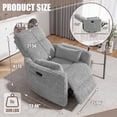 thumbnail image 7 of Vineego 360°Swivel Rocker Recliner Chair Armrest-Style Massage Recliner with Comfy High Back for Living Room,Corduroy Gray, 7 of 7