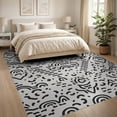 thumbnail image 3 of ODIKA 8'x10' Black White Abstract Rainbow Geometric Washable Area Rug Contemporary Minimalist Scandinavian Style Pattern Durable, Non-Slip for Living Room, Under Sectional, Family, 3 of 7