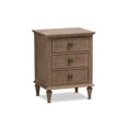 thumbnail image 1 of Urban Designs 370094 Rome Rustic Grey Wash Finish Wood 3-Drawer Nightstand - 25.59 x 19.69 x 15.75 in., 1 of 1