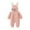 01 Pink, variant on Newborn Onesie Gender Neutral Cute Bunny Fleece Hooded Romper Zipper Fall Winter Warm Jumpsuit Outfits for Girls Boys