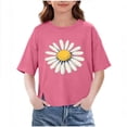 thumbnail image 2 of Tdoqot Girls Graphic T Shirts- Summer Fashion Cute Short Sleeve Causal Kids Basic Tees Pink Size 4-12, 2 of 6