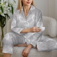 thumbnail image 6 of Pajamas for Women Set - silver sparkle glitter Comfy Long Sleeve Button Up Pajama Sets for Women 2 Piece, Soft Sleepwear Nightwear Pjs Lounge Sets for Women with Pockets, 6 of 6