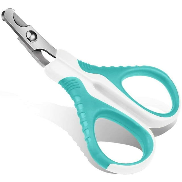Professional Pet Cat Nail Clipper Scissors Trimmer for Cats, Rabbits and Small Animals, Stainless Steel,25 Degree Curved Design