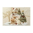 thumbnail image 2 of Christmas Holiday Embroidery Style Non-Slip Absorbent Kitchen Floor Mat, Washable Indoor Doormat for Entryway Bathroom Laundry Room Decor, 2 of 6