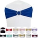 thumbnail image 4 of Bandas de licra para sillas, 50 unidades, lazos elásticos para sillas con hebilla deslizante para decoración de banquetes de bodas (azul real), 4 of 5