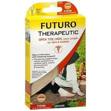 Futuro Therapeutic Firm Open Toe/Heel Knee Length Stocking Large Beige