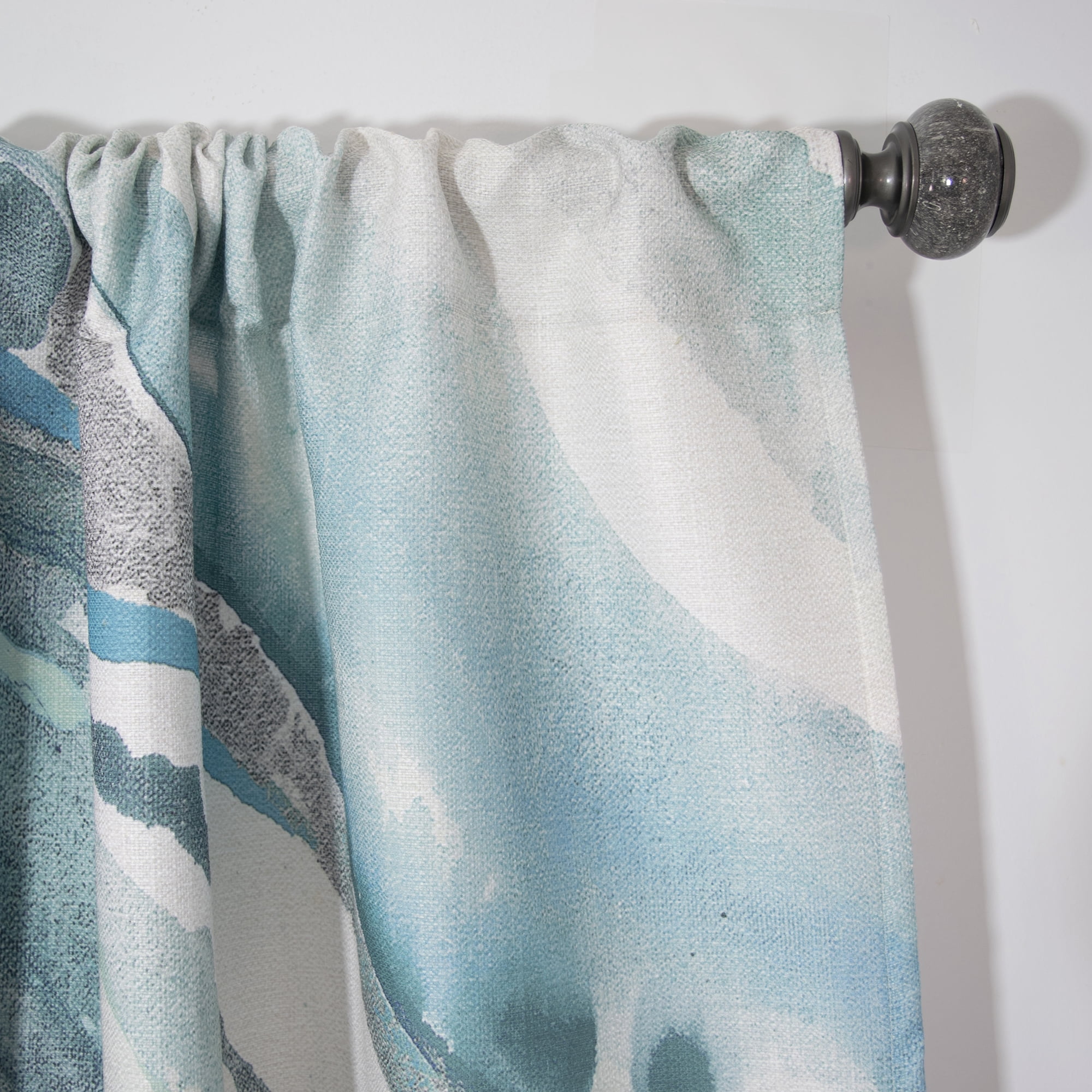 Designart 'Silver Springs II Blue Green' Nautical & Coastal Curtain Panel