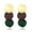 Gold+Dark Red+Green, variant on 1 Pair Fashion Elegant Women Ladies Round Dangle Long Ear Stud Drop Earrings-Gold+Beige+Navy Blue