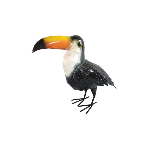 Outdoor Toucan Garden Statue Decoration 15" Tall in Black and White