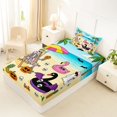 thumbnail image 4 of Feelyou Cartoon Skeleton Twin Sheets, Summer Beach Flamingo Bedding, Blue Yellow, 3pcs, 1 Flat Sheet, 1 Fitted Sheet and 1 Pillowcase, 4 of 5