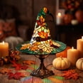 thumbnail image 2 of Loyerfyivos Witch Hat Lamp Halloween 6in Stained Resin Night Light for Bedroom, Mantel, Bookshelf, Entryway, Party Decor Brown, 2 of 6
