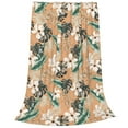 thumbnail image 2 of Pofeuu Tropical Leaves Flower Print Ultra-Soft Micro Fleece Blanket,for Bed Or Sofa,All Season Throw Blankets Flannel Blanket-60"x50", 2 of 7