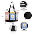 thumbnail image 2 of FORMRS Canvas Laptop Tote Bag for Women with 15.6" Computer Compartments Shoulder Handbag, Light Blue Daisy, 2 of 7