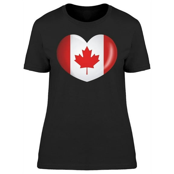 Heart Flag, Canada T-Shirt Women -Image by Shutterstock, Female Large