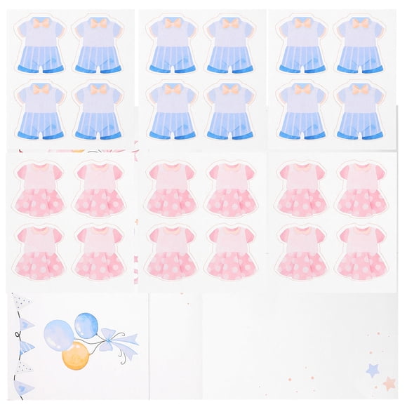 OUNONA 1Set Gender Reveal Decoration Kit with Assorted Color Poster and Stickers for Party Use