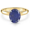 thumbnail image 3 of Gem Stone King 10K Two Tone Gold Blue Lapis Engagement Ring for Women | 2.00 Cttw | Oval 9X7MM | Gemstone Birthstone | Size 9, 3 of 6