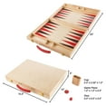 thumbnail image 2 of Wood Backgammon Board Game Set With Folding Board For Storage, Portable Handle, And Game Accessories By Hey! Play!, 2 of 7
