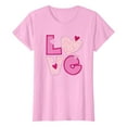 thumbnail image 4 of Pink Western Outfit For Women, Spandex Spring Tops For Women 2024 Trendy, T-Shirts For Women, Women's New Summer Valentine's Day Simple Love Letter Printed Round Neck Short Sleeved T Shirt Casual Top, 4 of 4