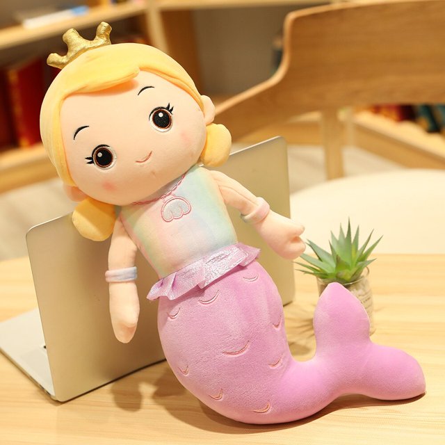 30-110cm Mermaid Plush Toys Pillow Soft Stuffed Plush Animals Dolls Kids Toy Baby Sleep Partner Girl Birthday Christmas GiftsPurple40cm Deng Xun unisex