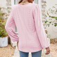thumbnail image 6 of Scyoekwg Casual Tops for Women V-Neck Ring Hole Eyelet Tops Solid Color Fall Tops Trendy Loose Lightweight Long Sleeve T Shirts Pullover (Pink,L), 6 of 6