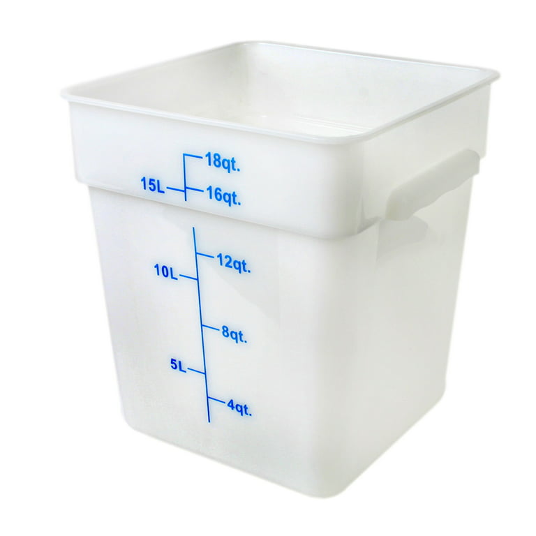 Choice 18 Qt. White Square Polypropylene Food Storage Container