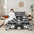 thumbnail image 4 of Castle Fairy Halloween Skull 3pcs King Size Comforter Sets,Gothic Style Bedding Comforter Set,Bohemian Damask Super Cozy Bedding Set,Ultra Soft Flower Home Decor,Reversible, 4 of 8
