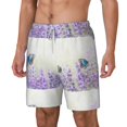 thumbnail image 2 of Balery Lavender and Butterfly Mens Swim Trunks Swim Shorts for Men Quick Dry Inseam Beach Shorts with Compression Liner Pocket-Large, 2 of 9